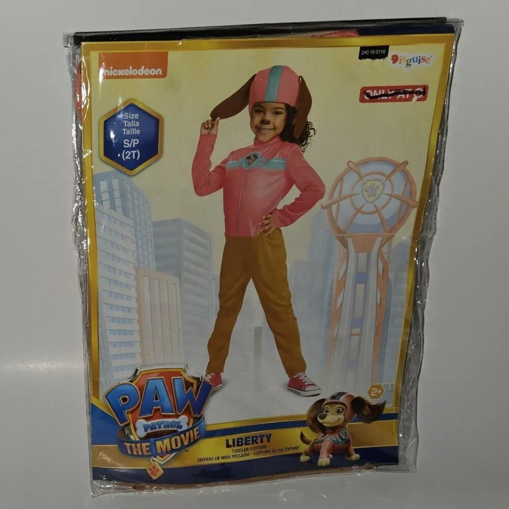 NEW Paw Patrol Liberty Halloween Costume Girls Toddler 2T Disguise Brown Pink